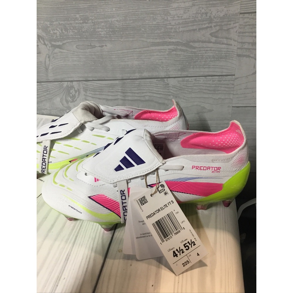 Adidas Predator‎ Elite FT SG Cloud White/Lucid Pink Soccer Cleat ID8942 Size 4.5